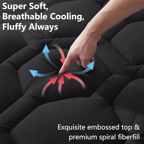 ELVEN HOME Full Size Mattress Pad Waterproof, Cooling Mattress Topper - Image 4