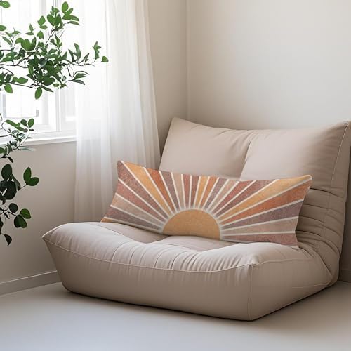 Retro Boho Sun Sunshine 20x54 Body Pillow Cover Case, Mid Century Modern Boho - Image 5