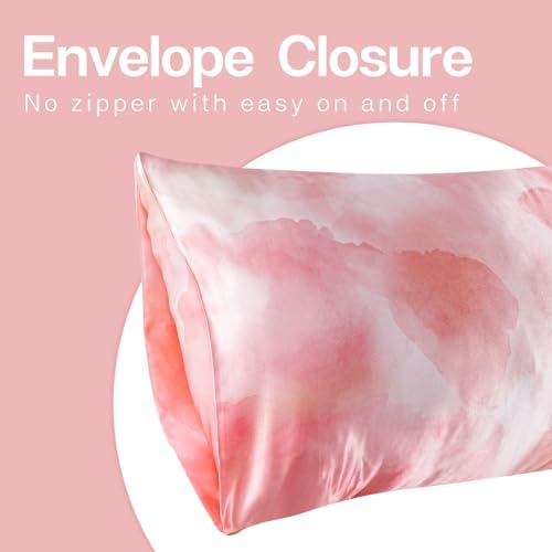 MR&HM Satin Pillowcase 2 Pack, King Size 20"x40", Dream Pink - Image 4