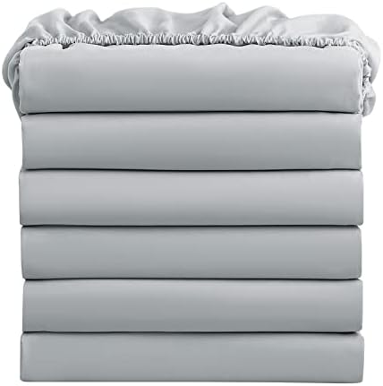 FreshCulture King Fitted Sheets, Bulk Pack of 6, Deep Pocket, Soft Microfiber by FreshCulture