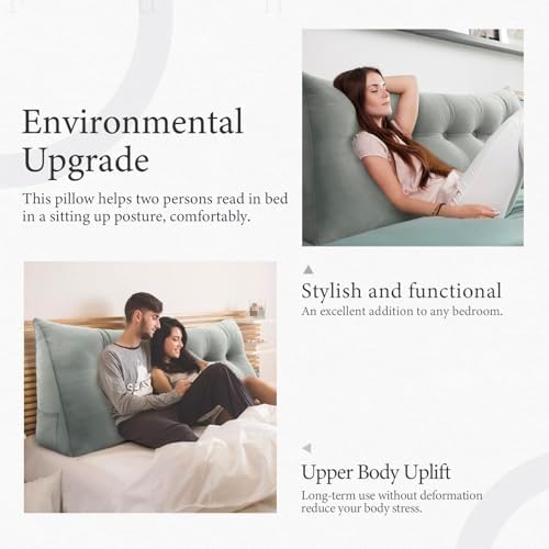 Headboard Pillow Full for Dorm Bedrest Reading Pillow in Bed - Image 6
