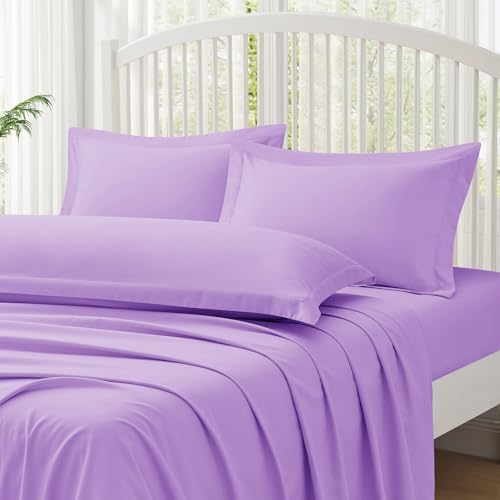 Homiest Light Purple Pillow Shams Body Size, 2-Inch Flange - Image 3