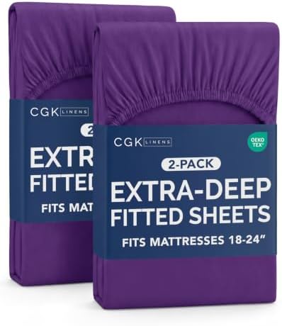 CGK Linens 2 Pack Extra Deep Twin Fitted Sheets by CGKUnlimited