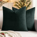 MIULEE Velvet Throw Pillow Covers 14x14 Inch Pack of 2 Army Green by MIULEE
