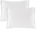 PHF Cotton Ruffle Waffle Pillow Shams Standard 20" x 26", No Insert by PHF