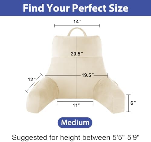 IPYNBAP Back Pillow for Bed Sitting up, Reading Pillow, 20 Inch - Image 2
