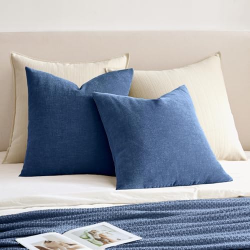 MIULEE Navy Blue Chenille Couch Throw Pillow Covers - Image 4
