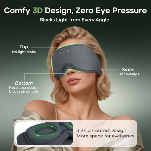 Bamboo Cotton Sleep Mask with Bluetooth, Zero Eye Pressure Sleep Headphones - Image 3