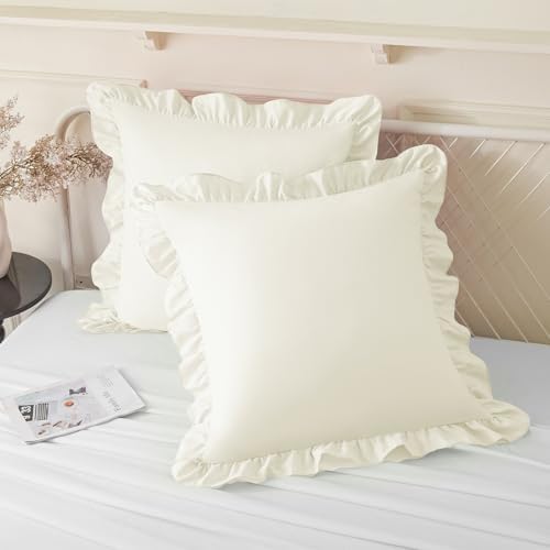 KKJIAF 2 Pack Ruffle Pillow Cases 18x18 Inches by KKJIAF