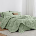 Love's cabin King Size Comforter Set Sage, 7 Pieces King Bed in a Bag, All by Lovescabin
