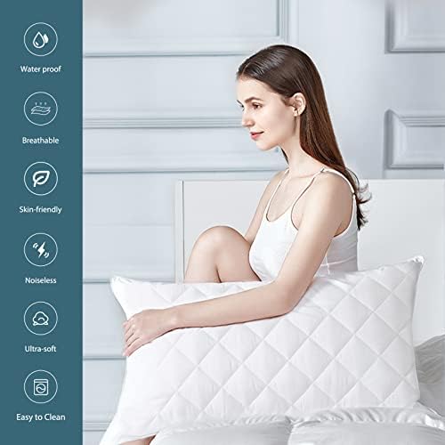 UNILIBRA 2 Pack Waterproof Pillow Protector Quilted Queen Size - Image 4