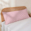 Merryword 100% Cotton Body Pillow Cover, 20 x 54, Cotton Pink Gingham Pillowcase by Merryword