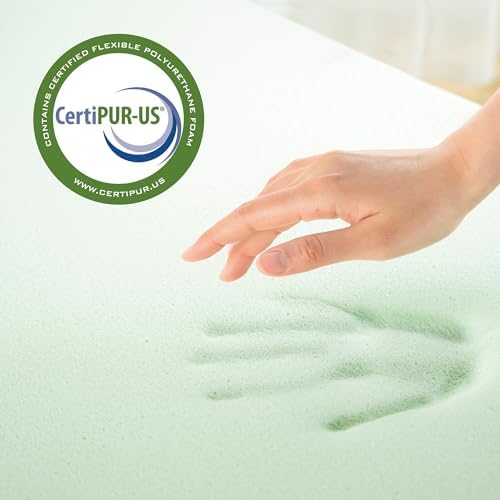 ZINUS 4 Inch Green Tea Memory Foam Mattress Topper, Pressure-Relieving Layer - Image 2
