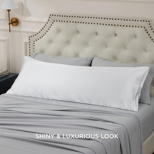 Bedsure Body Pillow Pillowcase, Similar to Silk Pillow Case, Pure White - Image 4