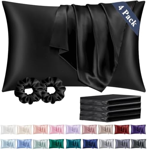 Vielit King Satin Pillowcase for Hair 4 Pack, Similar to Silk Pillow Cases by Vielit