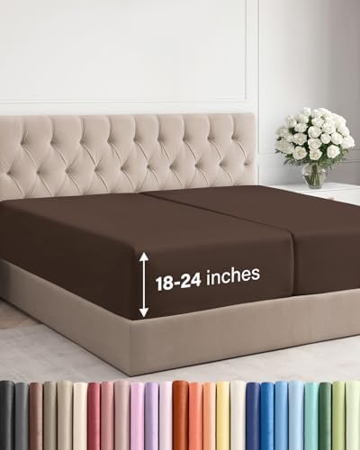 CGK Linens Extra Deep Split King Fitted Sheet by CGKUnlimited