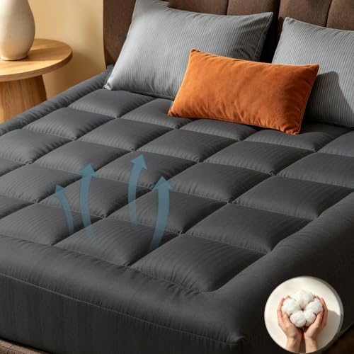 Mattress Topper Full Size, Ultra Soft Cotton Pillow Top Mattress Pad by Vikase