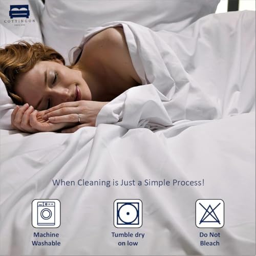 Cottingon 5 PC Split King Sheets Fits 16" Deep, Egyptian Cotton - Image 5