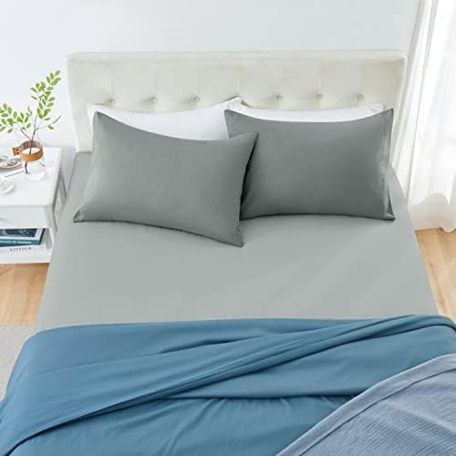 MILVOWOC Brushed Microfiber Queen Pillowcases, Dark Grey, 20x30 Inch - Image 5