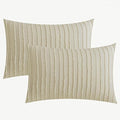 JELLYMONI Light Sand Striped Tufted Pillowcases Standard Size by JELLYMONI