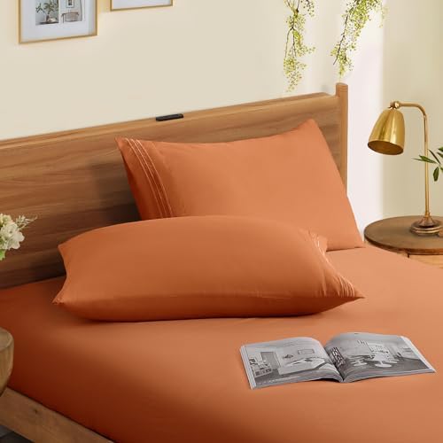 Horbaunal Microfiber Pillowcases Standard Size, Caramel Pumpkin, 2 Pack - Image 3