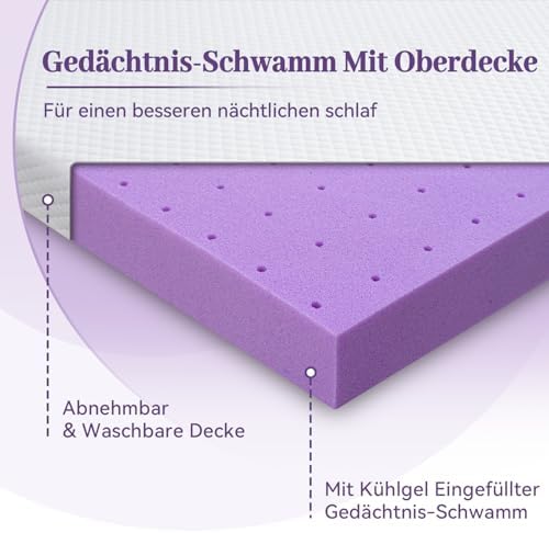 SINWEEK 3 Inch Gel Memory Foam Mattress Topper Twin XL Size - Image 6