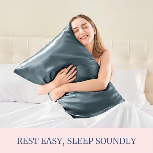 BEDELITE Satin Pillowcases, Queen Size 20x30 Inch, Space Grey - Image 5