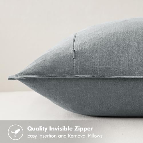 MIULEE Decorative Linen Pillow Covers 20x20 Inch Gray - Image 3