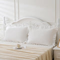 2 Pack Shabby Off White Ruffle Pillow Shams Standard Size, 20x26 Inches by Qilunn