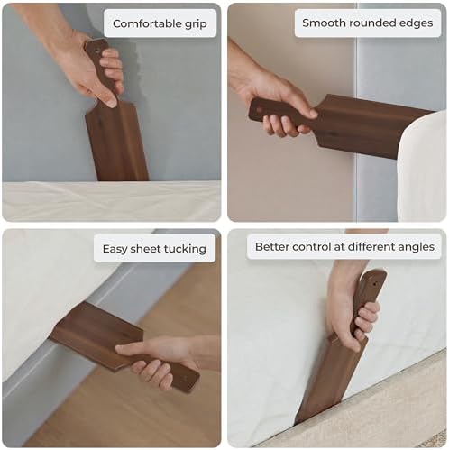 Acacia Wood Mattress Lifter & Bed Sheet Tucker Tool Set - Image 4