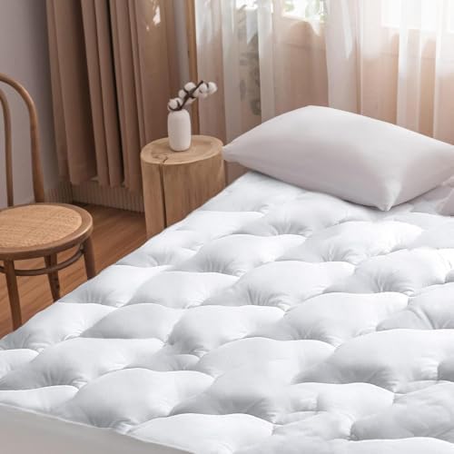 WhatsBedding Waterproof Mattress Topper Twin XL Size Cotton Top Down - Image 2