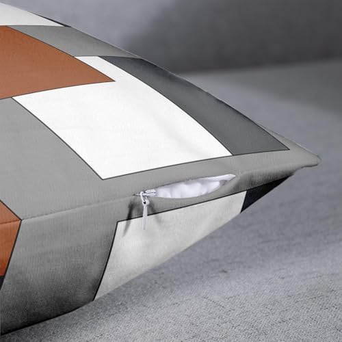 Emvency Throw Pillow Covers Set of 2, 18 x 18 Inch, Dark Rust Geometric - Image 5