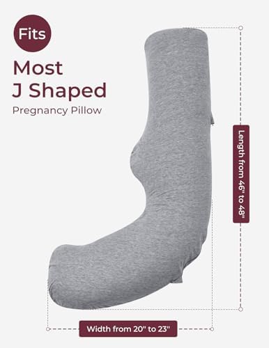 Momcozy Soft Knit J Shaped Pregnancy Pillow Cover, Maternity Pillowcase - Image 2