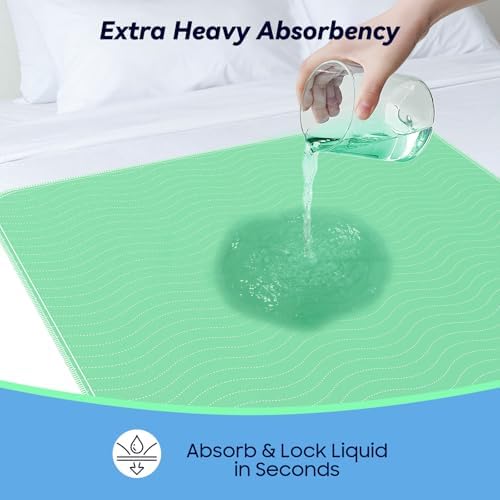 Fygrip 4 Pack 24” x 24” Extra Heavy Absorbency Washable Underpads Bed Pads - Image 3