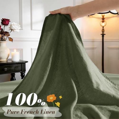 SONORO KATE 100% French Linen Full Size Sheets Set, Natural Flax Bedding - Image 2