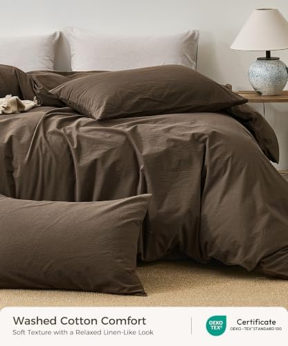 JELLYMONI 100% Washed Cotton Pillowcases, Envelope Closure 2-Pack - Image 2
