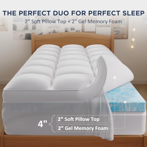 Twin Size Dual Layer 4 Inch Memory Foam Mattress Topper - Image 2