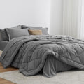 Love's cabin King Size Comforter Set Grey, 7 Pieces King Bed in a Bag, All by Lovescabin