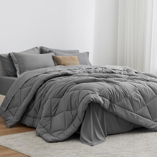 Love's cabin Oversized Queen Comforter Set, 7 Pieces Bed in a Bag, All Season by Lovescabin