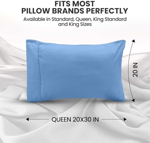 Pillow Covers Queen Set of 4, Soft and Comfy Pillow Cases, Dutch Blue - Image 2