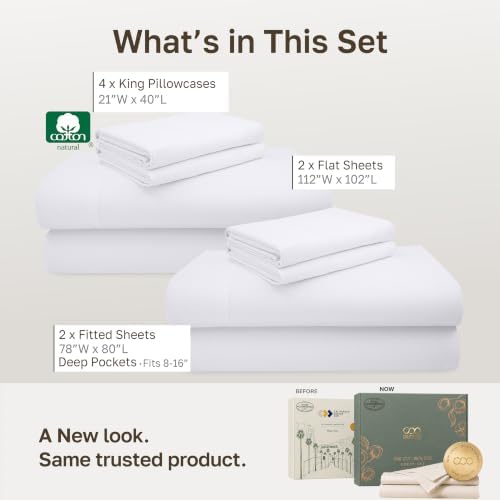 California Design Den 2 Pack 600 Thread Count King Size Sheets Set - Image 4