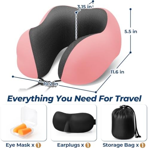 ExploreBliss Travel Pillow, Memory Foam Neck Pillow Airplane - Image 2