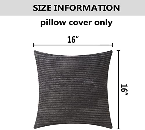Home Brilliant Set of 2 Soft Striped Velvet Decorative Pillows Covers 16x16 inch - Image 5
