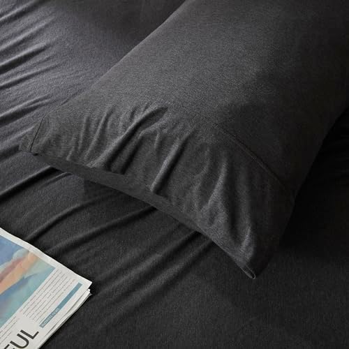 H HOUSEHOLD 100% Jersey Knit Cotton Queen Size Pillowcases Set of 2, Super Soft - Image 4
