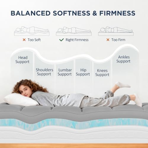 Twin Size Dual Layer 4 Inch Memory Foam Mattress Topper, 2 Inch Cooling Gel - Image 5