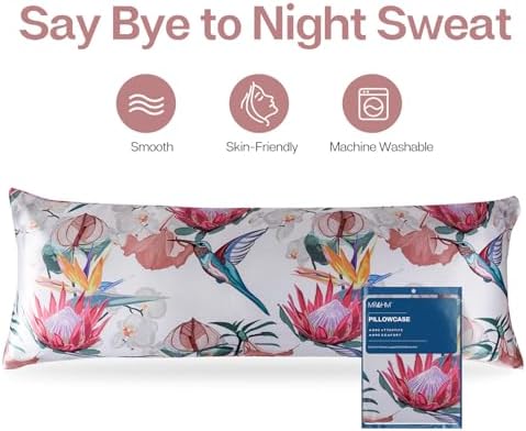 MR&HM Satin Body Pillow case, Floral Bird - Image 3