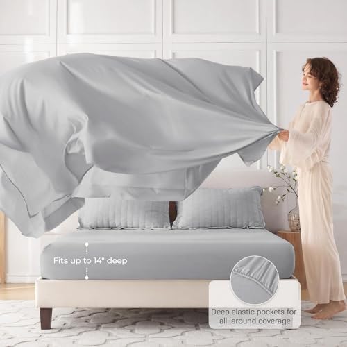 MUXHOMO 7 Pieces Queen Comforter Set, Seersucker Bed in a Bag Queen Size - Image 3