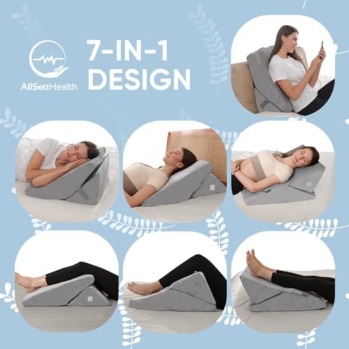 AllSett Health Adjustable 7-in-1 Comfort Bed Wedge Pillow - Image 5