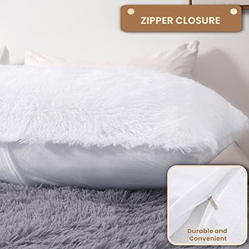 MEGO Luxury Fluffy Faux Fur Body Pillow Cover 20x54 - Image 4
