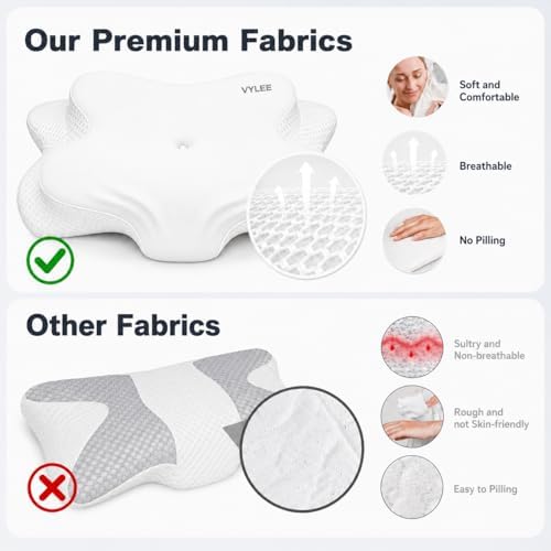 VYLEE Cervical Neck Pillow, Memory Foam Contour Pillow - Image 4